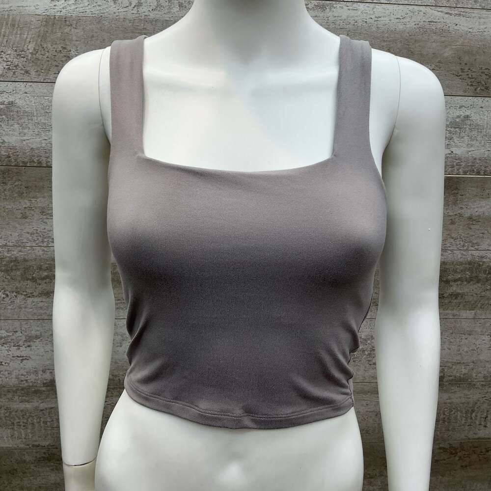 Hollister Square Neck Ribbed Crop Tank Top Size Small